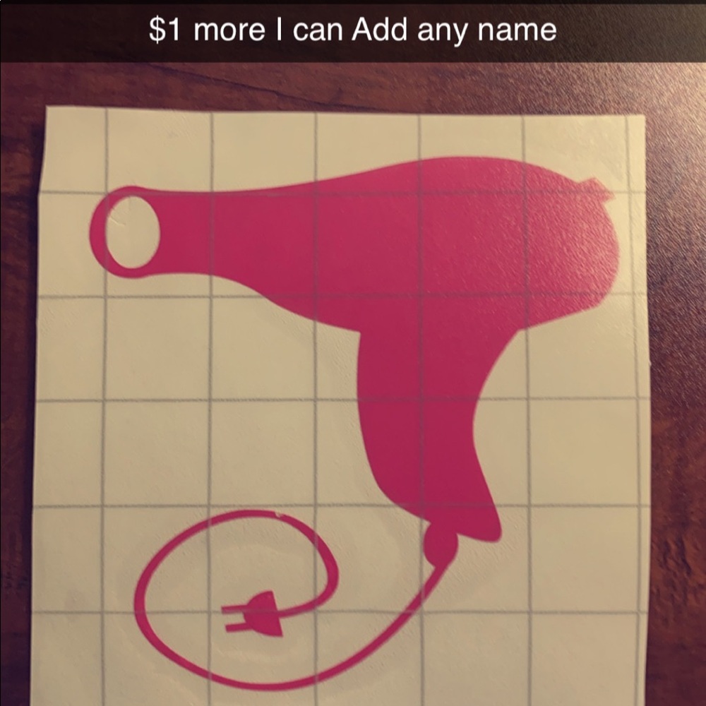 4” vinyl decal BLOW DRYER